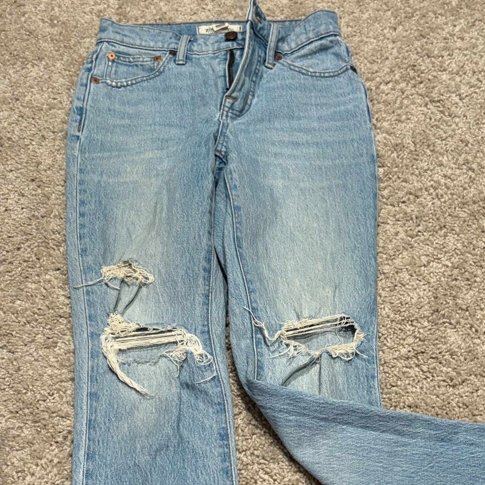 Madewell Light Blue Distressed Women Jeans - Picture 5 of 5